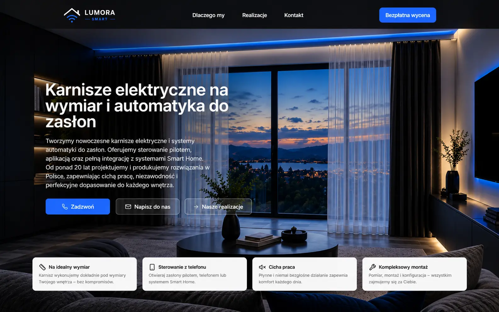 Podgląd strony internetowej Lumora Smart